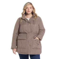 Plus Size Weathercast Hooded Quilted Anorak Jacket -Tennessee Titans Gear shop 5818174 Taupe