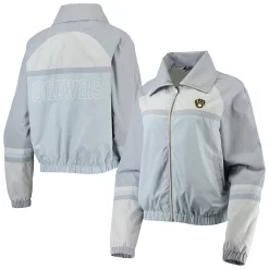 Women's The Wild Collective Navy Milwaukee Brewers Colorblock Track Raglan Full-Zip Jacket 7 Women's The Wild Collective Navy Milwaukee Brewers Colorblock Track Raglan Full-Zip Jacket -Tennessee Titans Gear shop 5824314 ALT