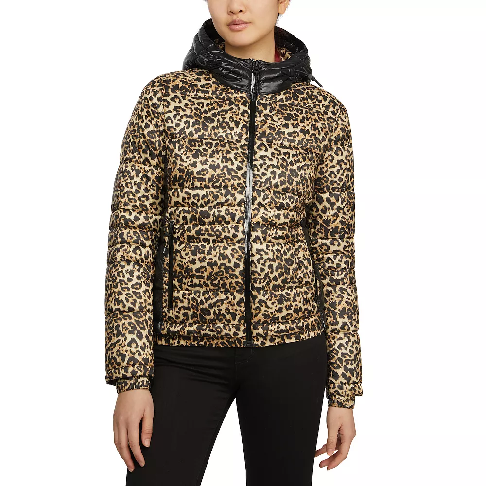 Women's Kendall & Kylie Hood Packable Down Puffer Jacket 3 Women's Kendall & Kylie Hood Packable Down Puffer Jacket