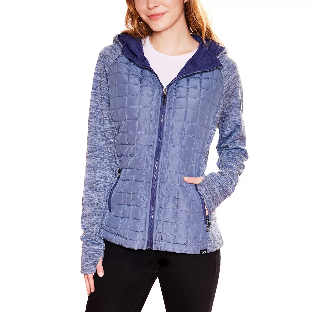 Women's Be Boundless Soft Touch Hood Quilted Mixed-Media Jacket 8 Women's Be Boundless Soft Touch Hood Quilted Mixed-Media Jacket - Image 6