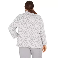 Alternative view of Plus Size Alfred Dunner Leopard Funnelneck Long Sleeve Jacket
