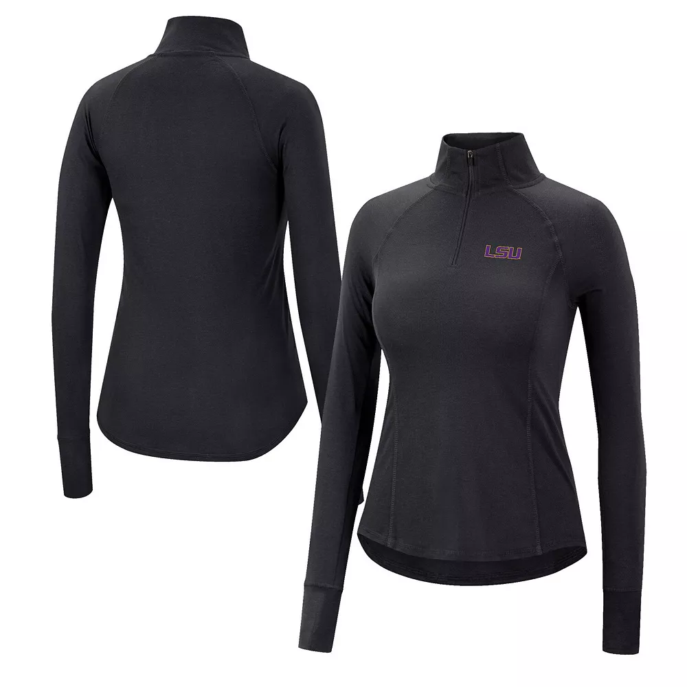 Women's Colosseum Black LSU Tigers Core Quinn Raglan Quarter-Zip Top 3 Women's Colosseum Black LSU Tigers Core Quinn Raglan Quarter-Zip Top