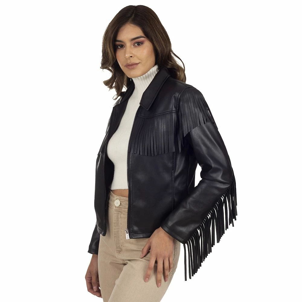 Women's Wrangler Fringed Faux-Leather Jacket 4 Women's Wrangler Fringed Faux-Leather Jacket - Image 2