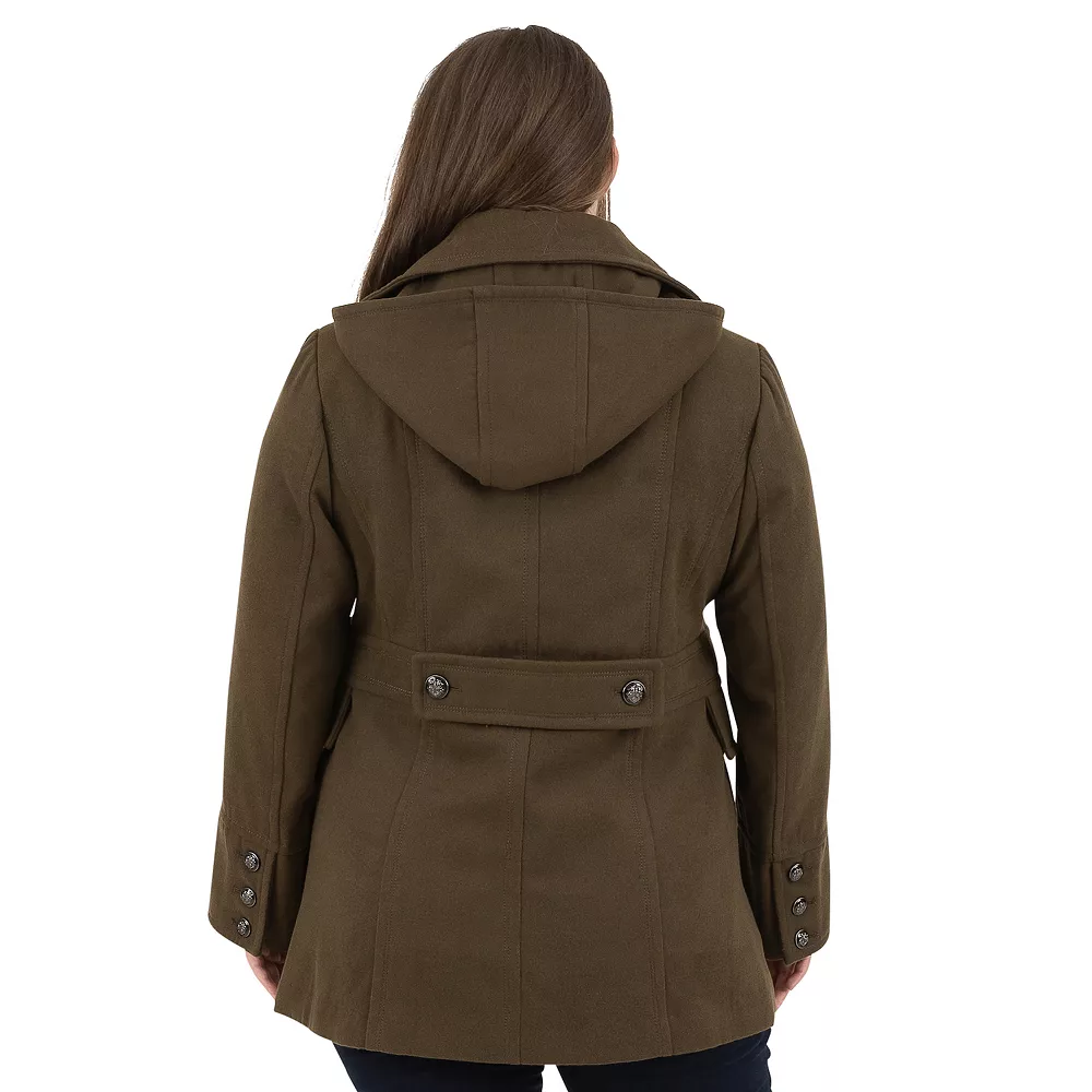 Plus Size Fleet Street Hooded Wool-Blend Peacoat 4 Plus Size Fleet Street Hooded Wool-Blend Peacoat - Image 2