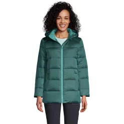 Petite Lands' End Hooded Channel Down Jacket