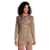 Petite Lands' End Fleece Asymmetrical Coat 1 Petite Lands' End Fleece Asymmetrical Coat -Tennessee Titans Gear shop 5924320 Brown Houndstooth