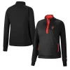 Women's Colosseum Black Texas Tech Red Raiders Kipling Raglan Quarter-Snap Top