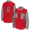 Women's WEAR by Erin Andrews Scarlet Ohio State Buckeyes Button-Up Shirt Jacket 2 Women's WEAR by Erin Andrews Scarlet Ohio State Buckeyes Button-Up Shirt Jacket -Tennessee Titans Gear shop 5969577