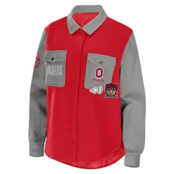 Women's WEAR by Erin Andrews Scarlet Ohio State Buckeyes Button-Up Shirt Jacket 7 Women's WEAR by Erin Andrews Scarlet Ohio State Buckeyes Button-Up Shirt Jacket -Tennessee Titans Gear shop 5969577 ALT2