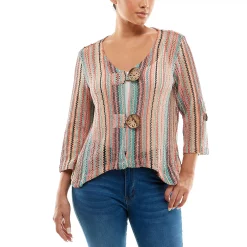 Women's Nina Leonard Button-Front Bolero -Tennessee Titans Gear shop 5989269 Coral Multi