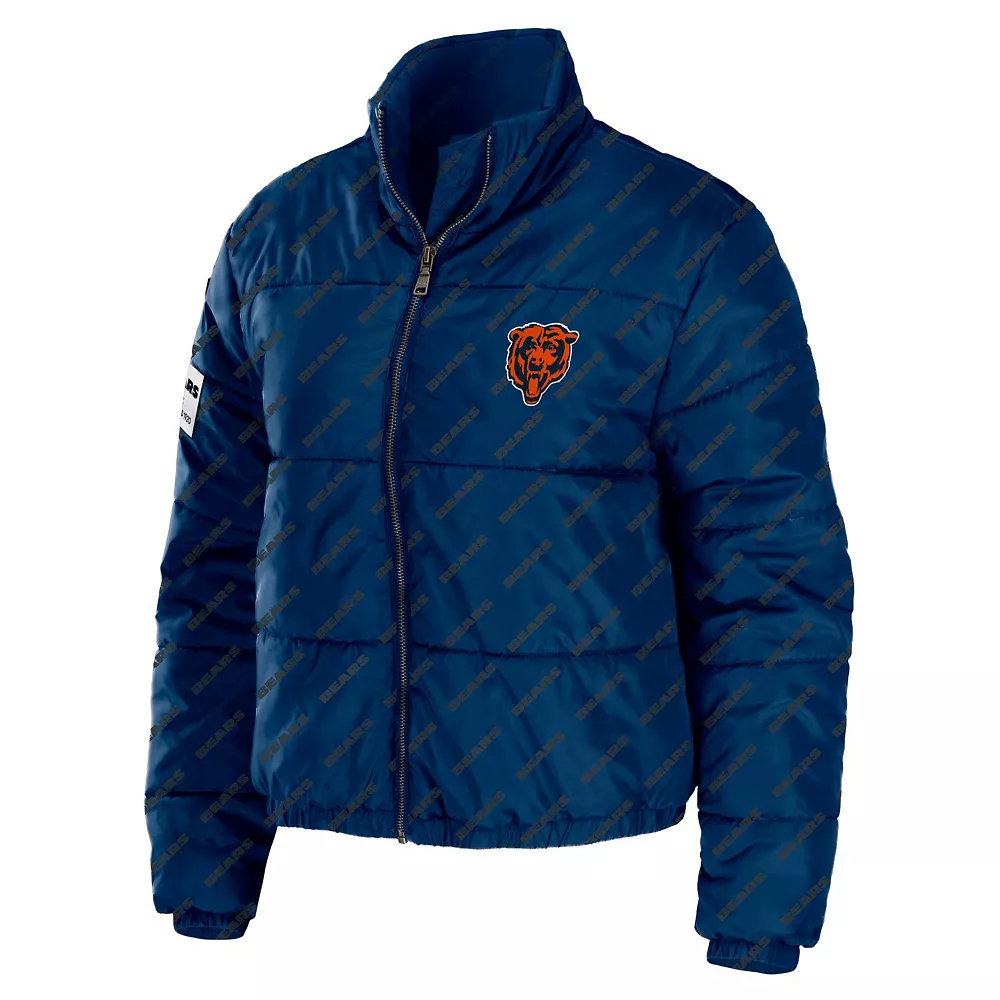 Women's WEAR by Erin Andrews Navy Chicago Bears Puffer Full-Zip Jacket 5 Women's WEAR by Erin Andrews Navy Chicago Bears Puffer Full-Zip Jacket - Image 3