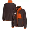 Women's WEAR by Erin Andrews Brown Cleveland Browns Polar Fleece Raglan Full-Snap Jacket 1 Women's WEAR by Erin Andrews Brown Cleveland Browns Polar Fleece Raglan Full-Snap Jacket -Tennessee Titans Gear shop 5994249