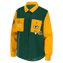Women's WEAR by Erin Andrews Green Green Bay Packers Button-Up Shirt Jacket 7 Women's WEAR by Erin Andrews Green Green Bay Packers Button-Up Shirt Jacket -Tennessee Titans Gear shop 5994544 ALT2