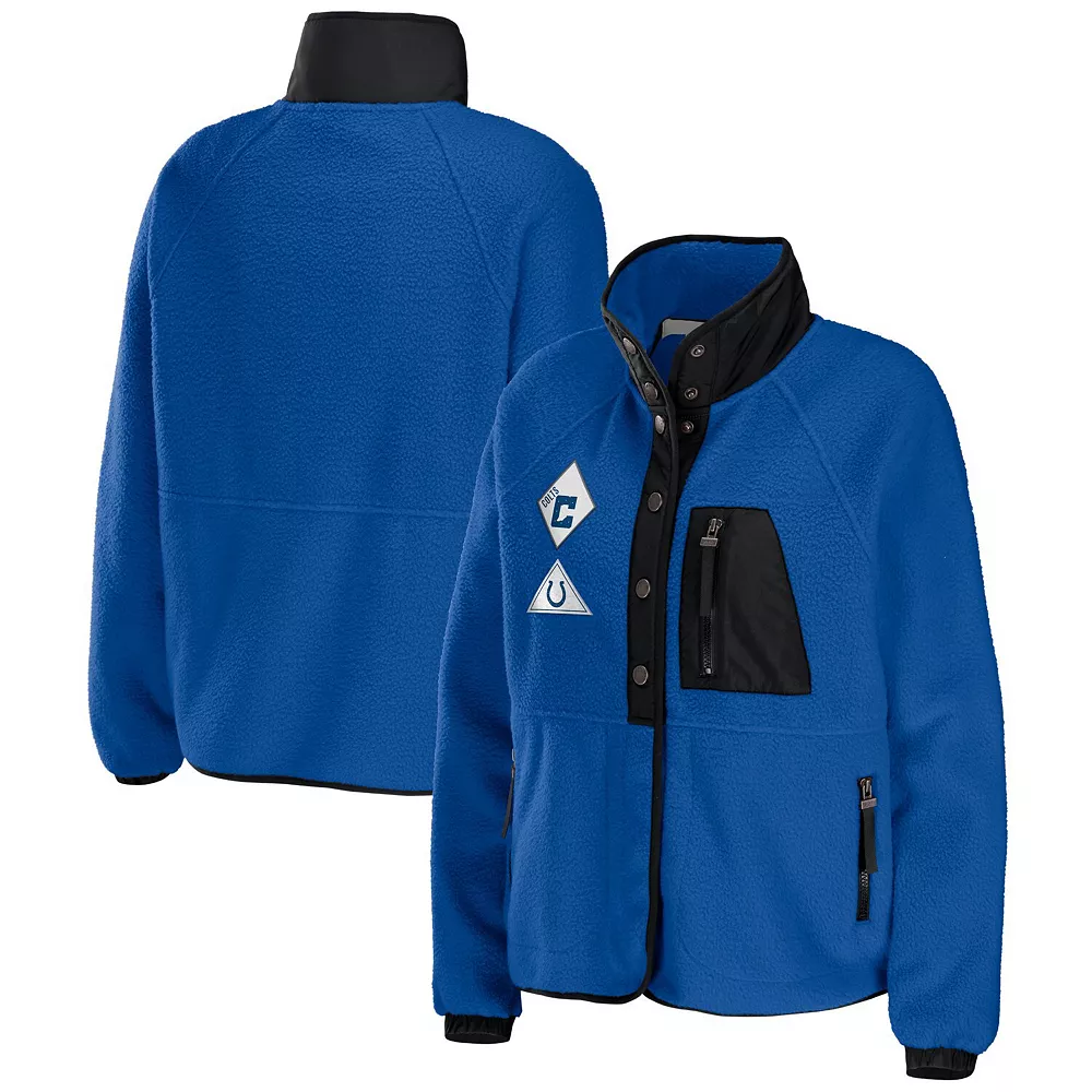 Women's WEAR by Erin Andrews Royal Indianapolis Colts Polar Fleece Raglan Full-Snap Jacket 3 Women's WEAR by Erin Andrews Royal Indianapolis Colts Polar Fleece Raglan Full-Snap Jacket