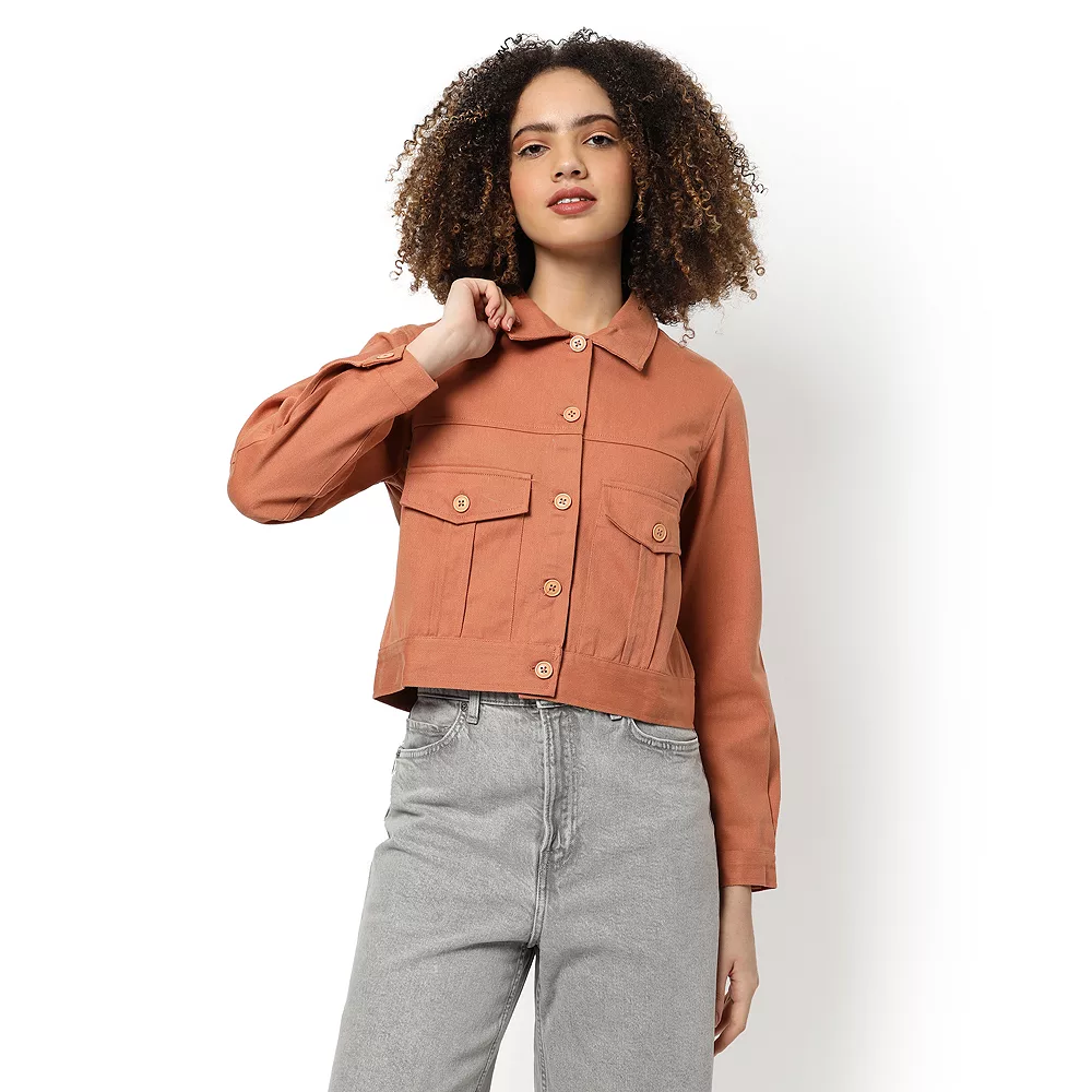 Campus Sutra Women Regular Fit Buttoned Jacket 3 Campus Sutra Women Regular Fit Buttoned Jacket
