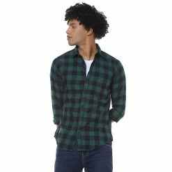 Campus Sutra Men Flat Collar Checkered Shirt