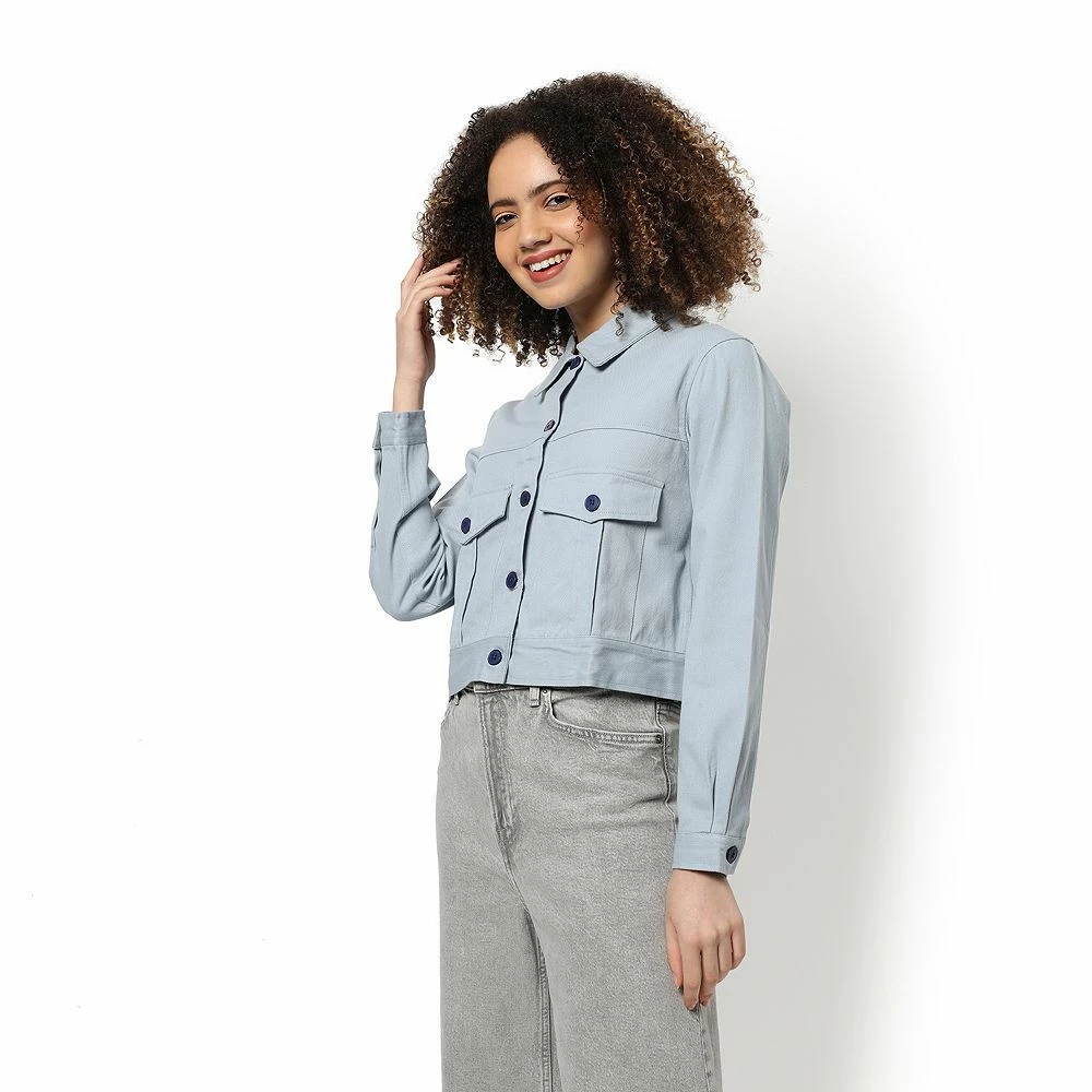 Campus Sutra Women Regular Fit Buttoned Jacket 4 Campus Sutra Women Regular Fit Buttoned Jacket - Image 2