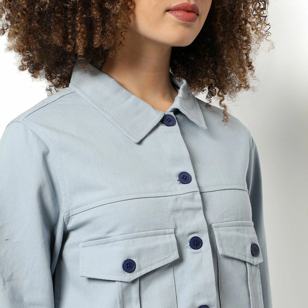 Campus Sutra Women Regular Fit Buttoned Jacket 6 Campus Sutra Women Regular Fit Buttoned Jacket - Image 4