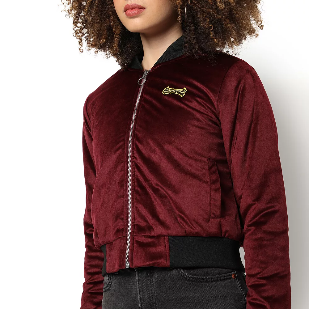 Campus Sutra Women Regular Fit Zipper Jacket 6 Campus Sutra Women Regular Fit Zipper Jacket - Image 4