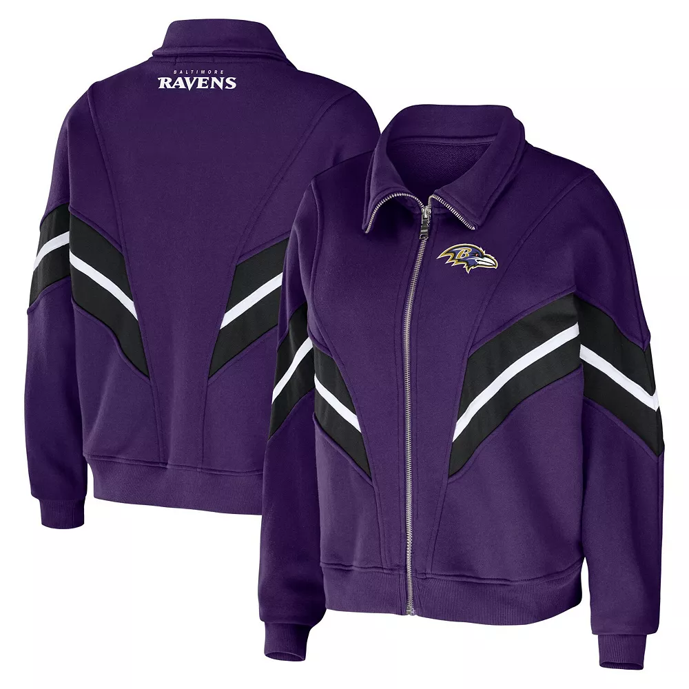 Women's WEAR by Erin Andrews Purple Baltimore Ravens Plus Size Yarn Dye Stripe Full-Zip Jacket 3 Women's WEAR by Erin Andrews Purple Baltimore Ravens Plus Size Yarn Dye Stripe Full-Zip Jacket