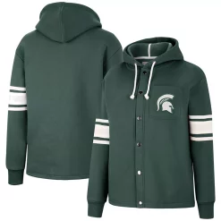 Women's Colosseum Green Michigan State Spartans Mia Striped Full-Snap Hoodie Jacket 6 Women's Colosseum Green Michigan State Spartans Mia Striped Full-Snap Hoodie Jacket -Tennessee Titans Gear shop 6025556 ALT