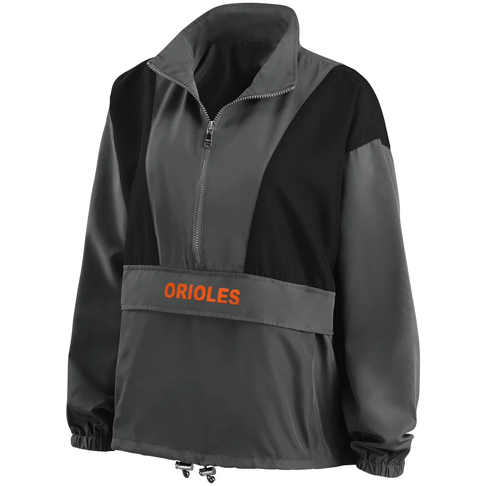 Women's WEAR by Erin Andrews Charcoal Baltimore Orioles Packable Half-Zip Jacket 5 Women's WEAR by Erin Andrews Charcoal Baltimore Orioles Packable Half-Zip Jacket - Image 3