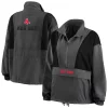 Women's WEAR by Erin Andrews Charcoal Boston Red Sox Packable Half-Zip Jacket 1 Women's WEAR by Erin Andrews Charcoal Boston Red Sox Packable Half-Zip Jacket -Tennessee Titans Gear shop 6028233