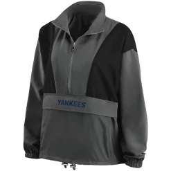 Women's WEAR by Erin Andrews Charcoal New York Yankees Packable Half-Zip Jacket 7 Women's WEAR by Erin Andrews Charcoal New York Yankees Packable Half-Zip Jacket -Tennessee Titans Gear shop 6028695 ALT2