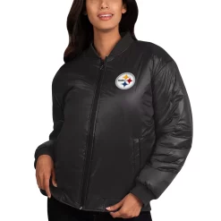 Women's G-III 4Her by Carl Banks Oatmeal/Black Pittsburgh Steelers Switchback Reversible Full-Zip Jacket 9 Women's G-III 4Her by Carl Banks Oatmeal/Black Pittsburgh Steelers Switchback Reversible Full-Zip Jacket -Tennessee Titans Gear shop 6040283 ALT3