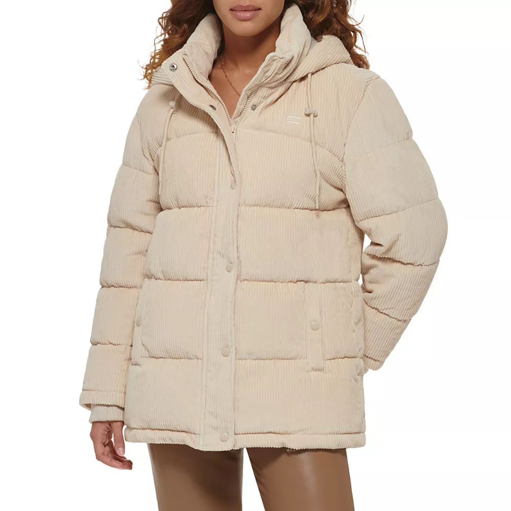 Women's Levi's® Hooded Corduroy Puffer Coat 4 Women's Levi's® Hooded Corduroy Puffer Coat - Image 2