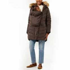 3in1 Lexi Chevron Quilted Maternity Puffer Coat