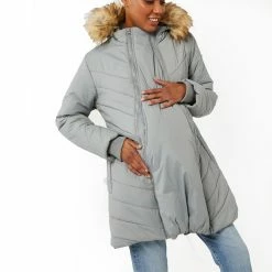 Alternative view of 3in1 Lexi Chevron Quilted Maternity Puffer Coat