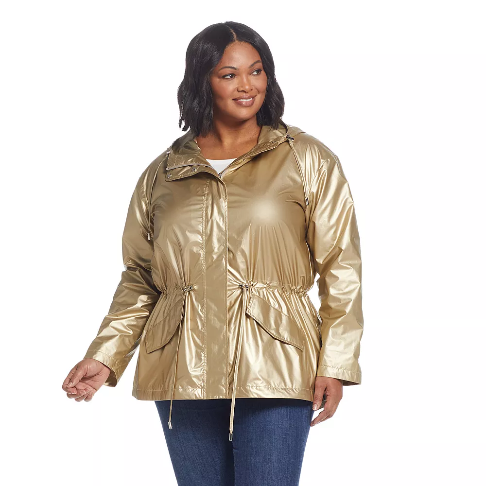 Plus Size Weathercast Metallic Anorak Jacket 4 Plus Size Weathercast Metallic Anorak Jacket - Image 2