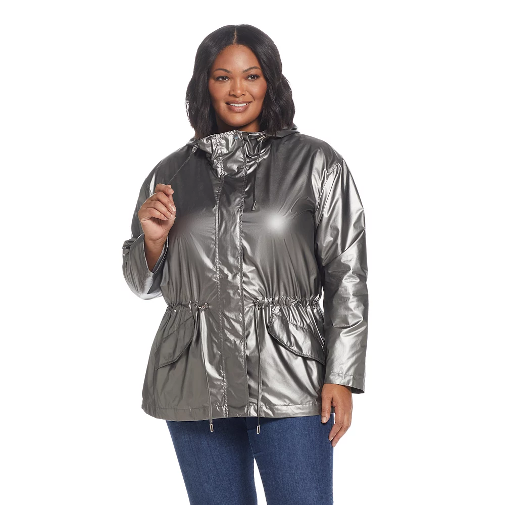 Plus Size Weathercast Metallic Anorak Jacket 3 Plus Size Weathercast Metallic Anorak Jacket