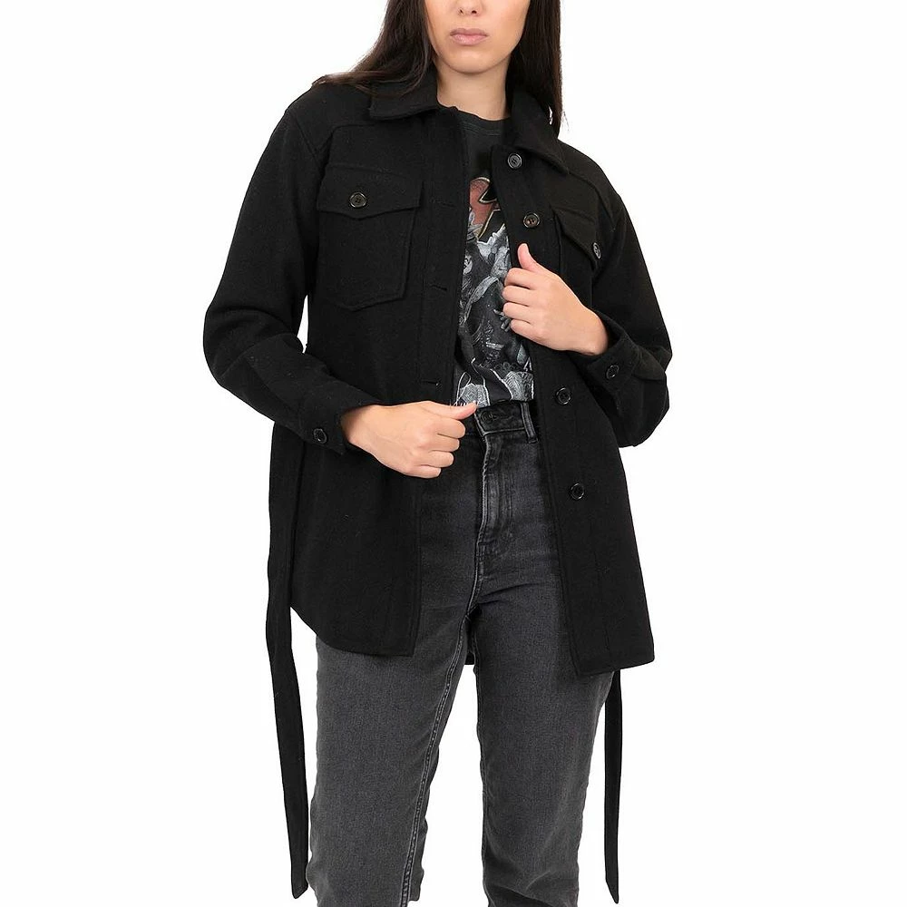 Women's Coffee Shop Belted Faux Wool Shacket 4 Women's Coffee Shop Belted Faux Wool Shacket - Image 2