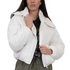 Women's Coffee Shop Printed Puffer Coat