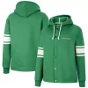 Women's Colosseum Green Oregon Ducks Mia Striped Full-Snap Hoodie Jacket