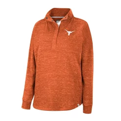 Women's Colosseum Texas Orange Texas Longhorns Natalie Speckled Quarter-Snap Top -Tennessee Titans Gear shop 6127732 ALT2