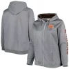 Women's Heather Charcoal Cleveland Browns Plus Size Fleece Full-Zip Hoodie Jacket 1 Women's Heather Charcoal Cleveland Browns Plus Size Fleece Full-Zip Hoodie Jacket -Tennessee Titans Gear shop 6157686