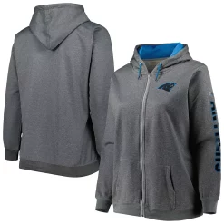 Women's Heather Charcoal Carolina Panthers Plus Size Fleece Full-Zip Hoodie Jacket 6 Women's Heather Charcoal Carolina Panthers Plus Size Fleece Full-Zip Hoodie Jacket -Tennessee Titans Gear shop 6165491 ALT