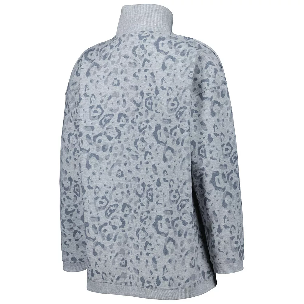 Women's Gameday Couture Heather Gray Alabama Crimson Tide Leopard Quarter-Zip Sweatshirt 6 Women's Gameday Couture Heather Gray Alabama Crimson Tide Leopard Quarter-Zip Sweatshirt - Image 4