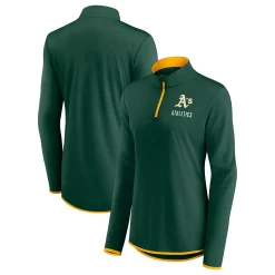 Women's Fanatics Branded Green Oakland Athletics Worth The Drive Quarter-Zip Jacket -Tennessee Titans Gear shop 6190043 ALT
