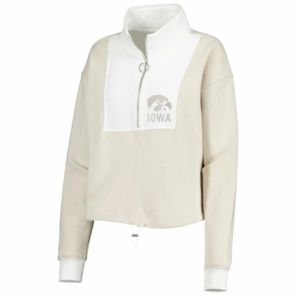 Women's Gameday Couture Tan/White Iowa Hawkeyes Color-Block Quarter-Zip Jacket 5 Women's Gameday Couture Tan/White Iowa Hawkeyes Color-Block Quarter-Zip Jacket - Image 3