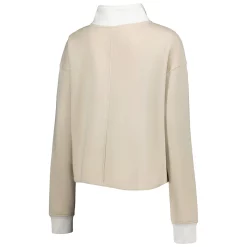 Women's Gameday Couture Tan/White Michigan Wolverines Color-Block Quarter-Zip Jacket -Tennessee Titans Gear shop 6221731 ALT3